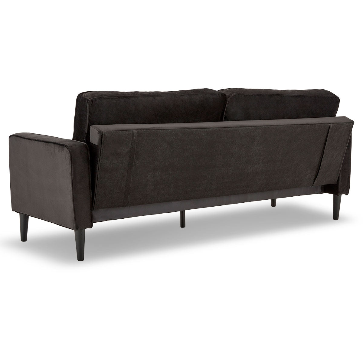 Sarantino Velvet style Sofa Bed Couch Furniture Lounge Suite - Black