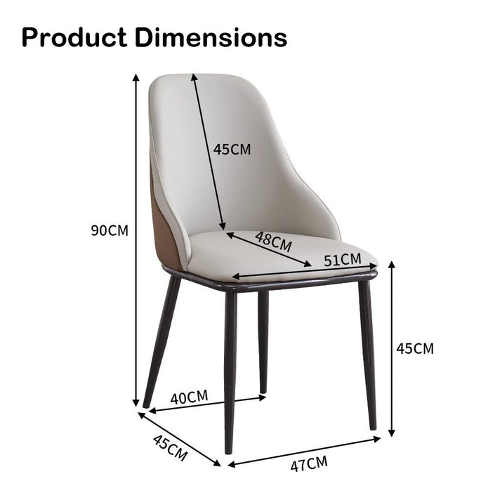 VELLUTO Dining Chair Modern upholstered Leather Kitchen Chairs with armrests Bathtub Chair Leisure Lounge Chair Living Room Bedroom Home Set of 2