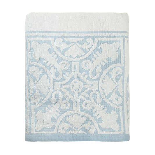 Premium Cotton Towel Jacquard White Blue Design