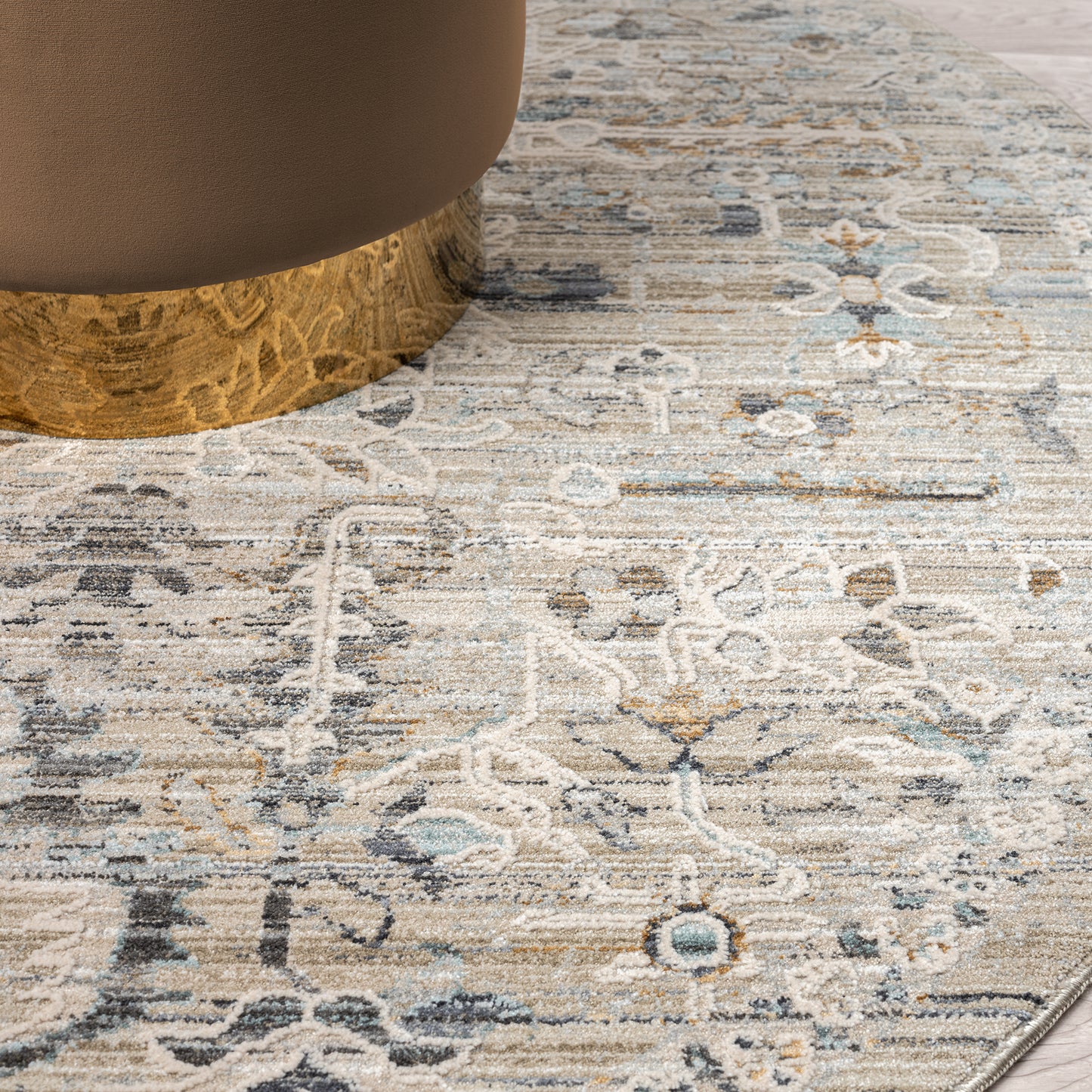 Aubre Contemporary Area Rug - Taupe - 190x190