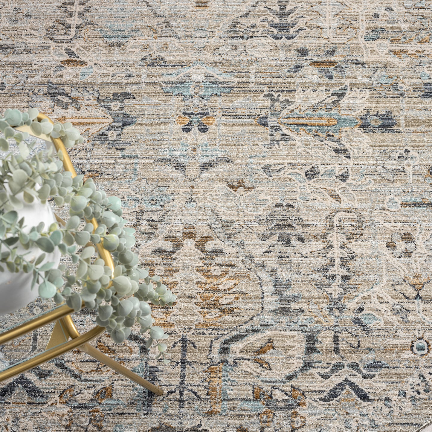 Aubre Contemporary Area Rug - Taupe - 190x190