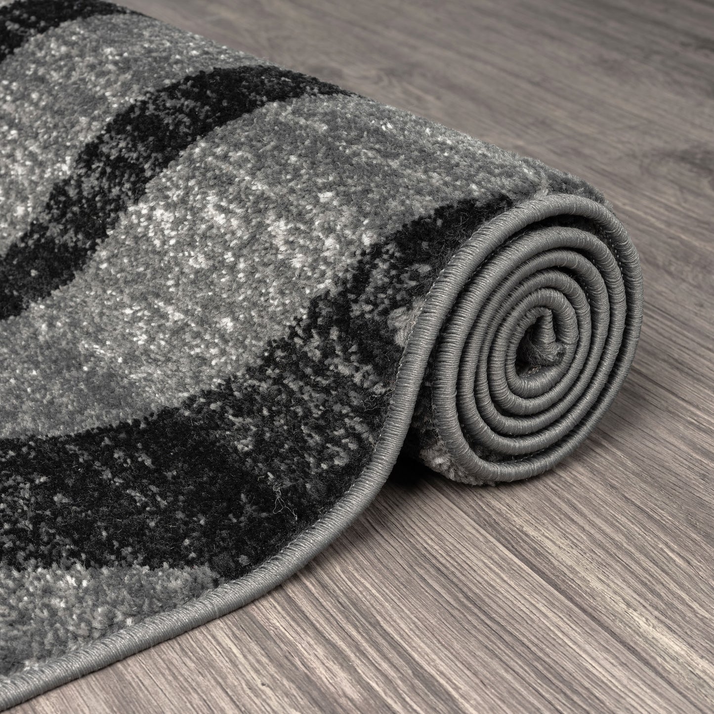 Adore Geometric Textural Rug - Grey - 200x200