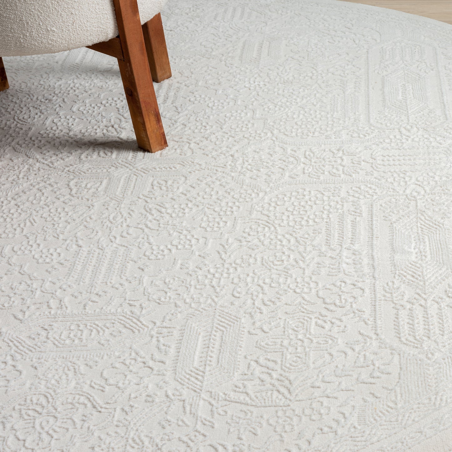 Grande Jacquard Rug - Ivory - 240x240