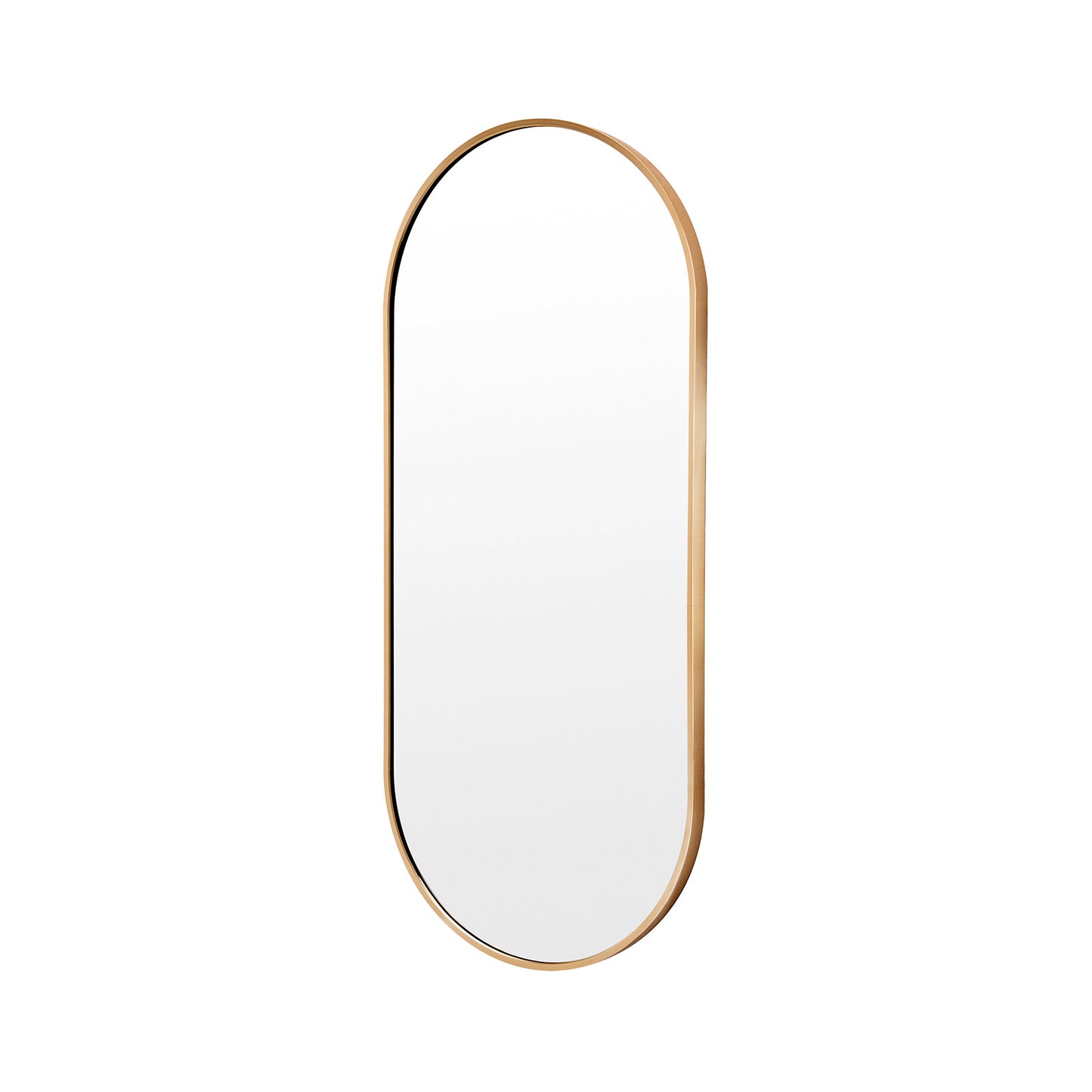 Wall Mirror Oval Aluminum Frame Bathroom 45x100cm GOLD