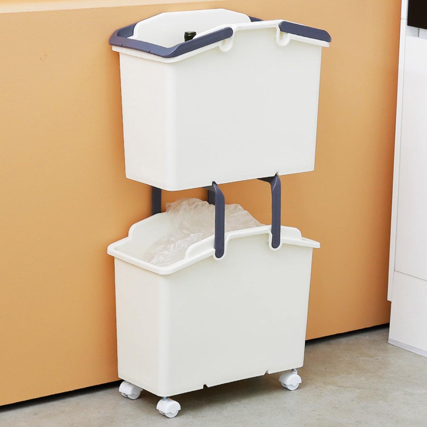 2 Set Stackable Multipurpose Laundry Basket Ivory