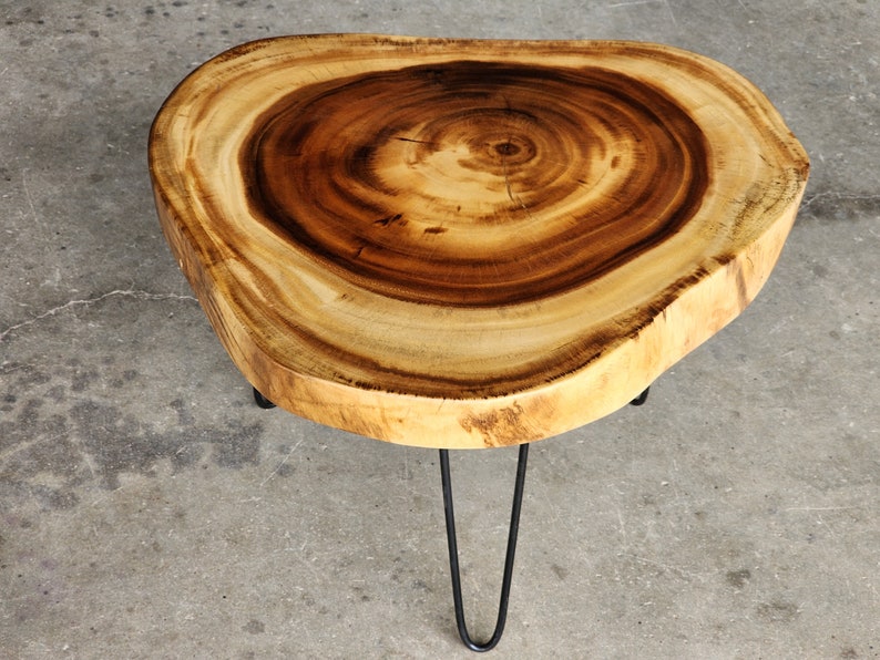 Round Raintree Wood Live Edge Coffee Table