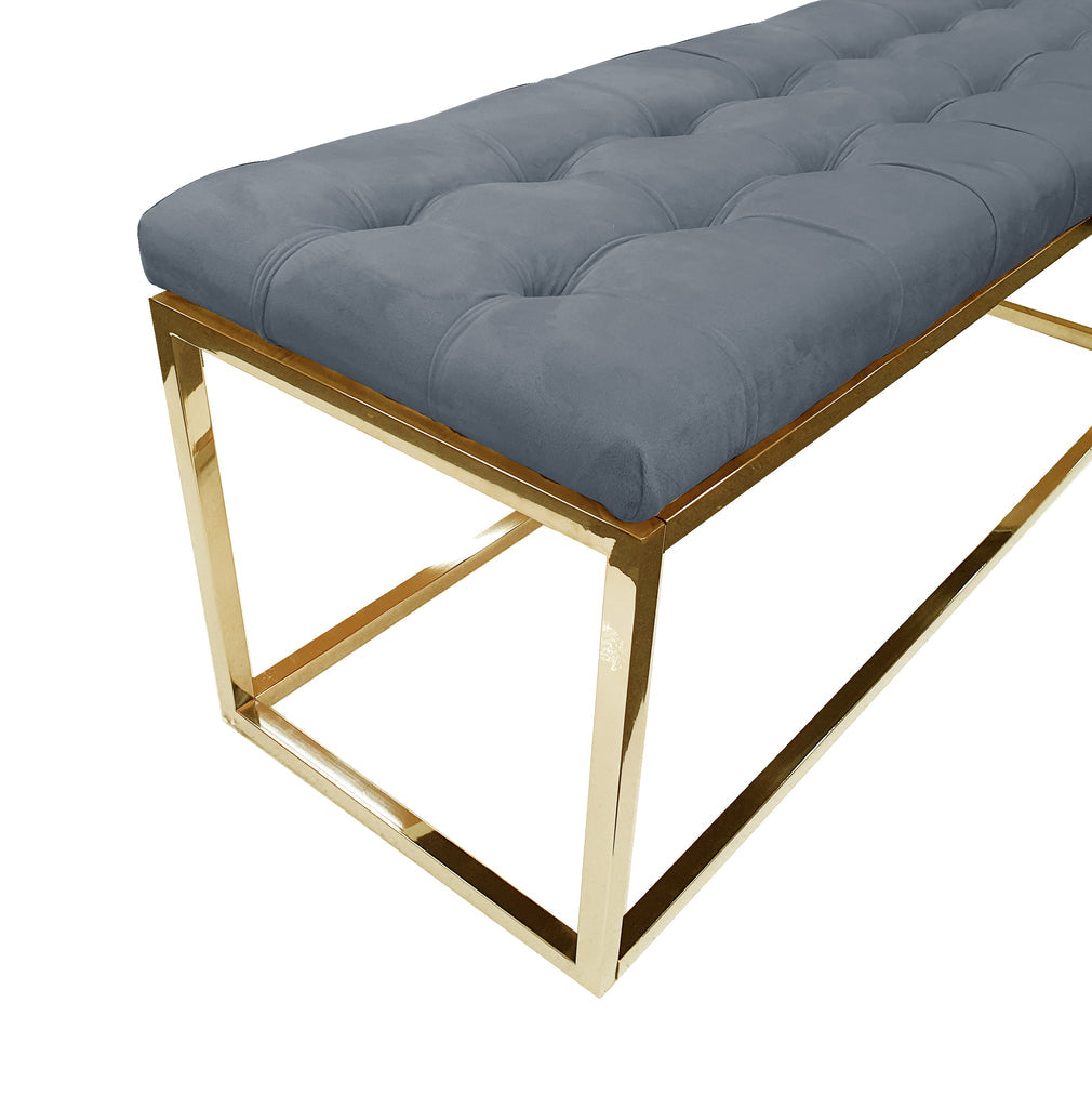 Holly Gold / Grey Ottoman