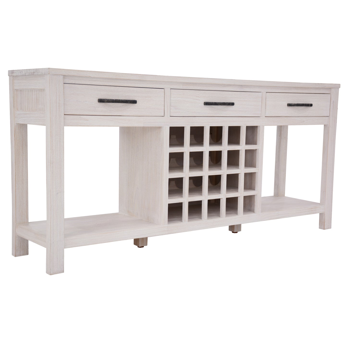 Foxglove Sideboard Buffet Wine Cabinet Bar Bottle Wooden Storage Rack - White