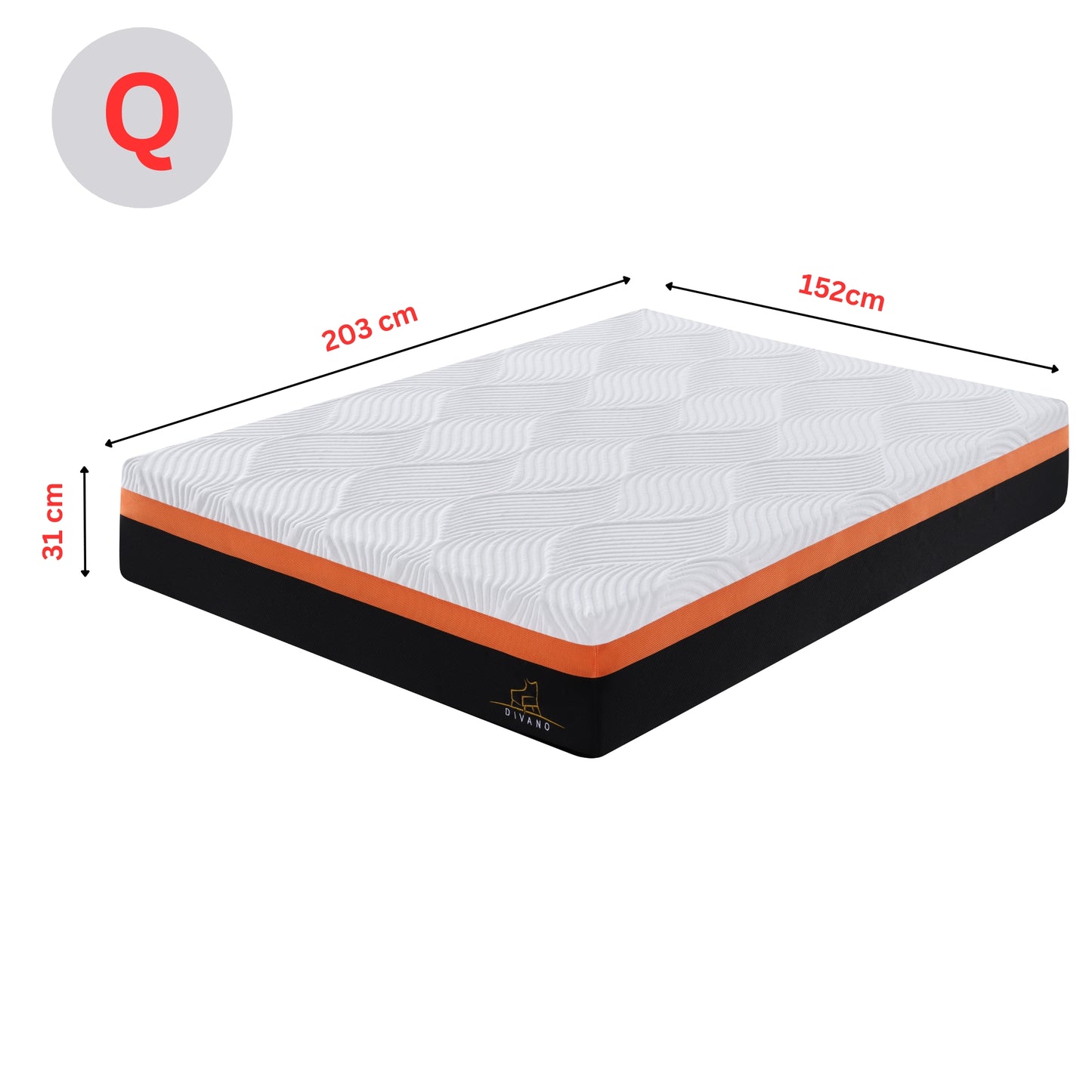 Heavenly Queen Size Memory Foam Medium-Firm Feel 31cm Mattress