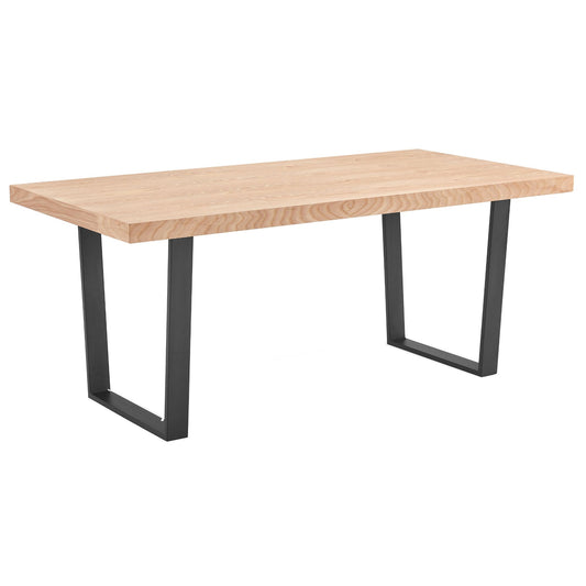 Petunia  Dining Table 210cm Elm Timber Wood Black Metal Leg - Natural