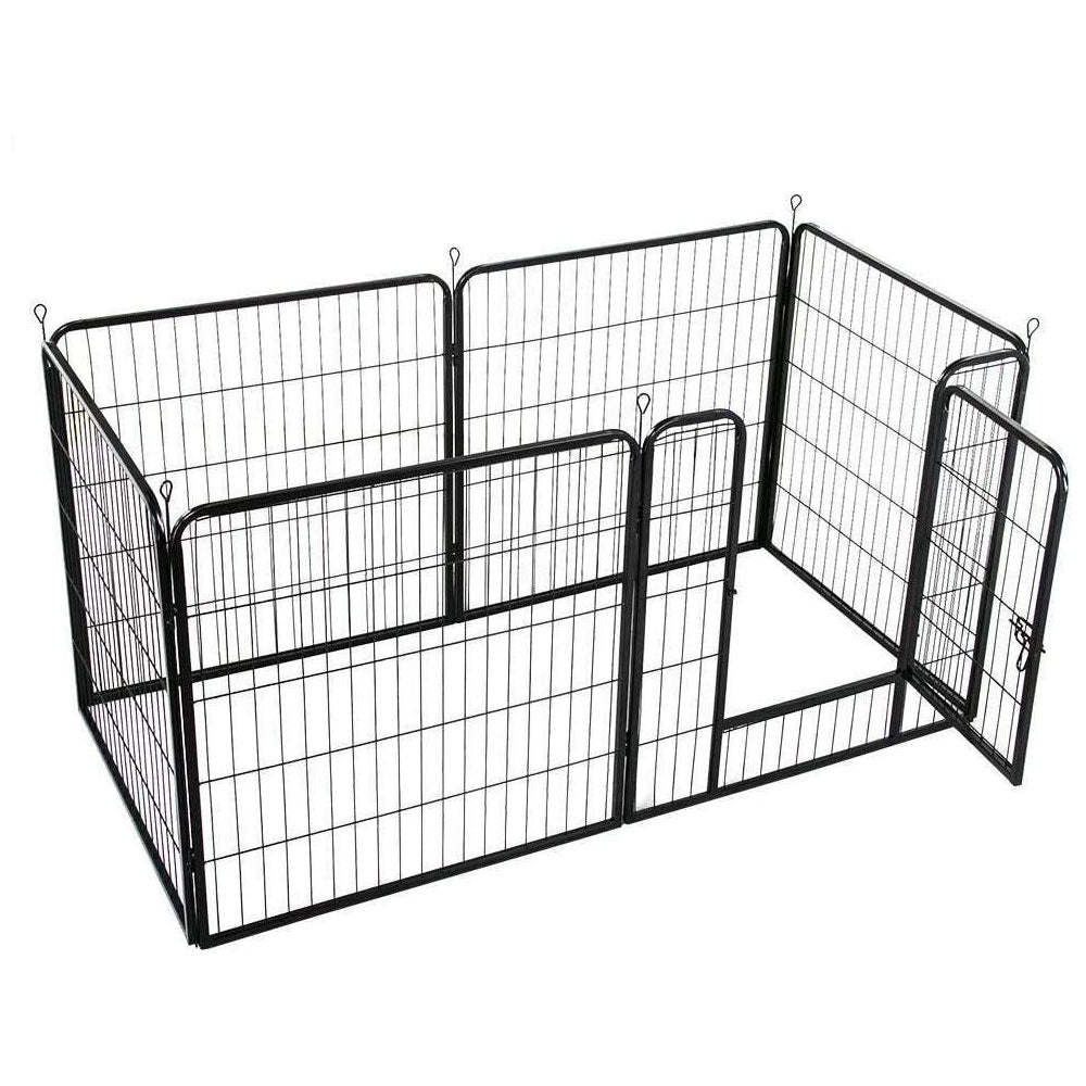 6 Panel Pet Dog Cat Bunny Puppy Play pen Playpen 80x80cm Exercise Cage Dog Panel Fence