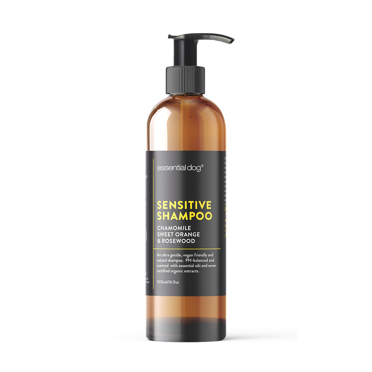 500ml Natural Sensitive Dog Shampoo (Chamomile, Sweet Orange & Rosewood)