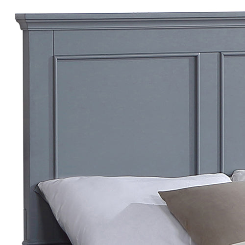 Queen Bed Frame in Solid Wood with Slats Support in Grey colour