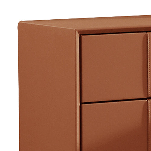 Louis Bedside Table MDF With PU Leather Wooden Legs