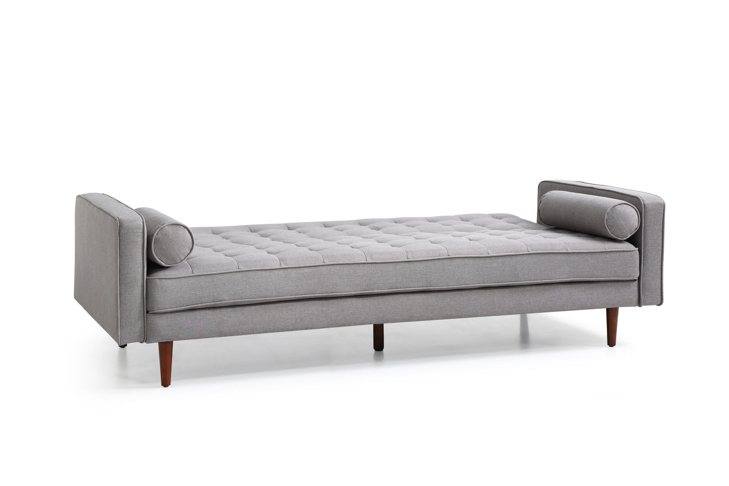 Sofa Bed 3 Seater Button Tufted Lounge Set for Living Room Couch in Fabric Grey Colour