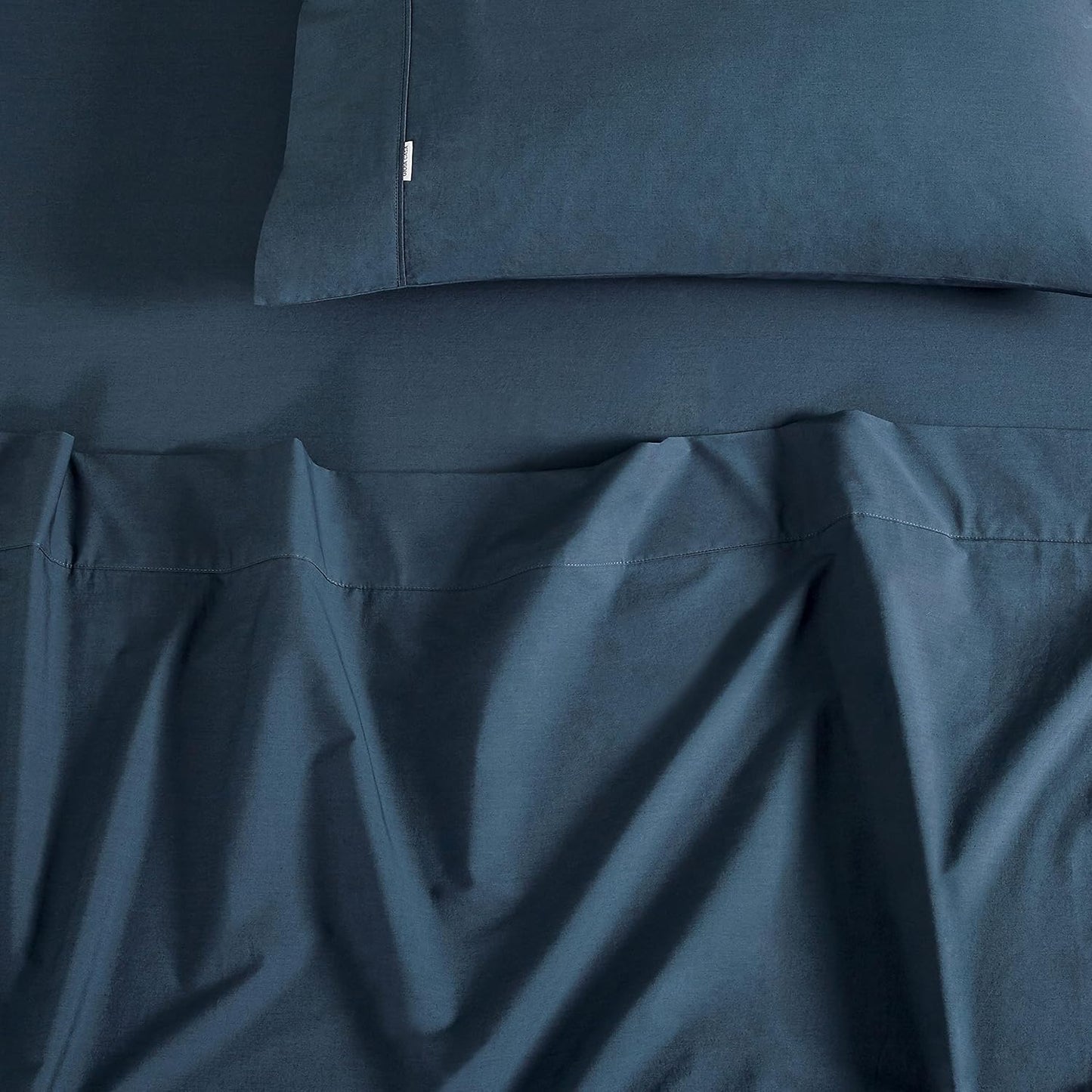 Gioia Casa Vintage Washed 100% Cotton Sheet Set with 1 Pillowcases - Dark Indigo -Single