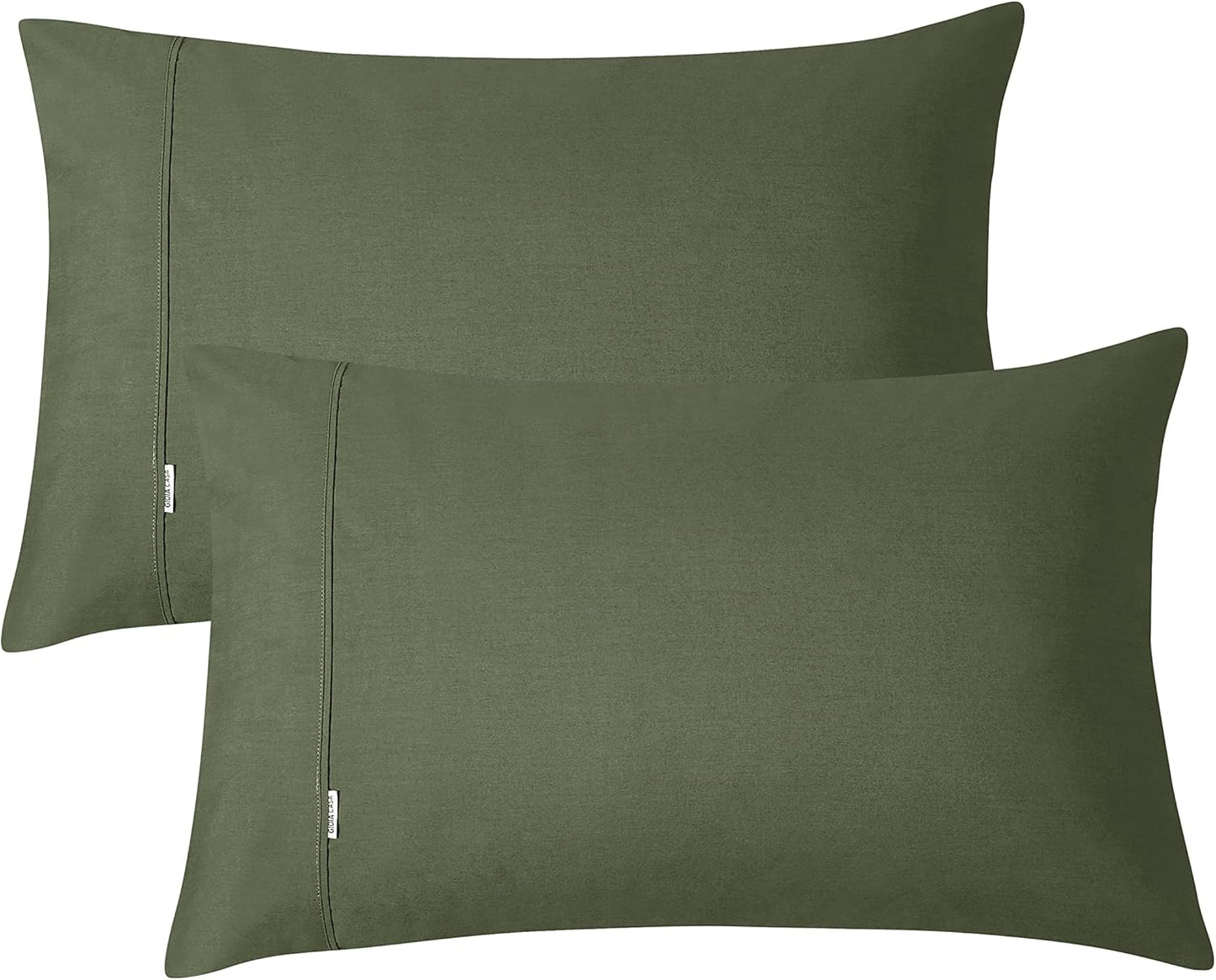 Gioia Casa Vintage Washed 100% Cotton Sheet Set with 2 Pillowcases - Khaki Green - King Size