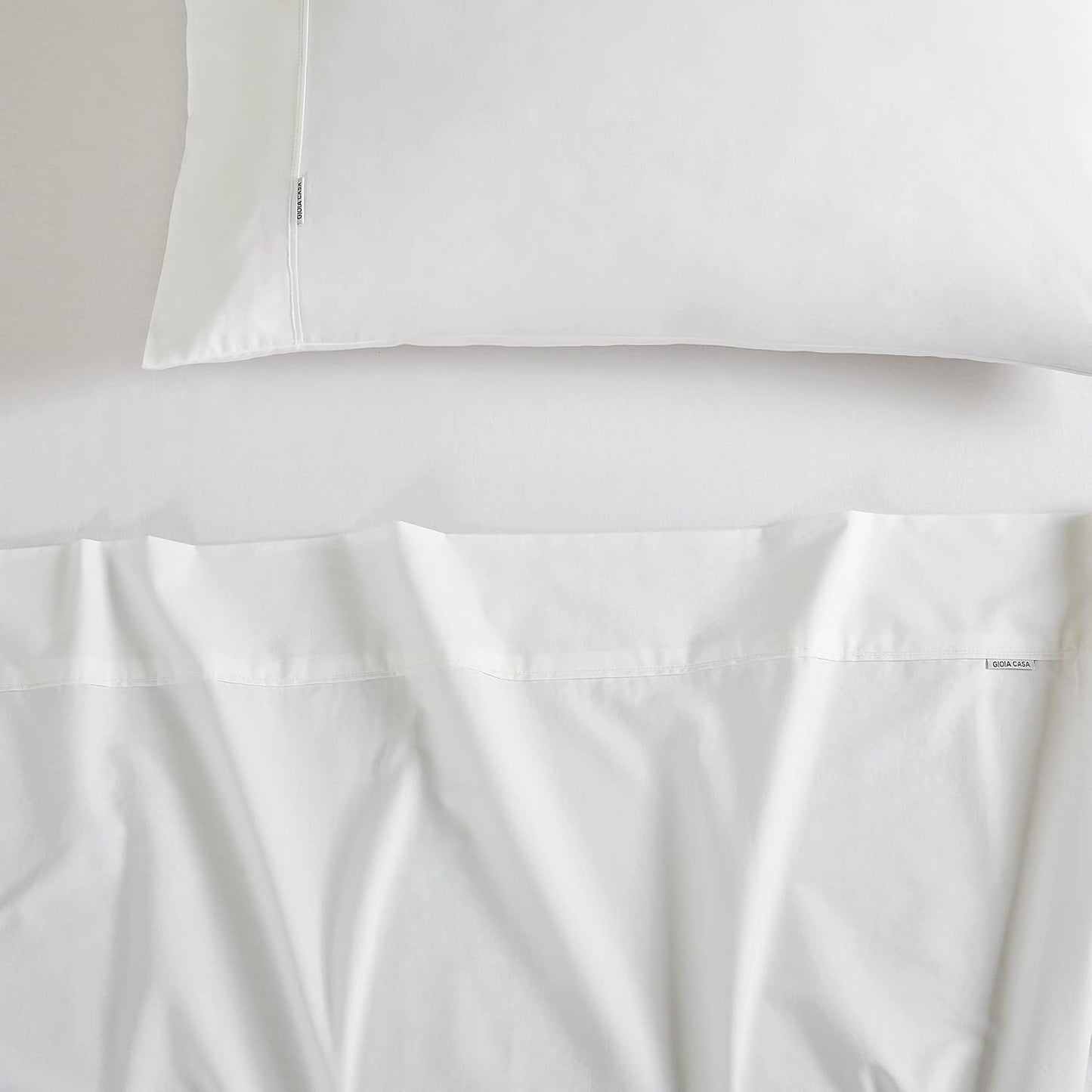 Gioia Casa Vintage Washed 100% Cotton Sheet Set with 2 Pillowcases - White - King Size