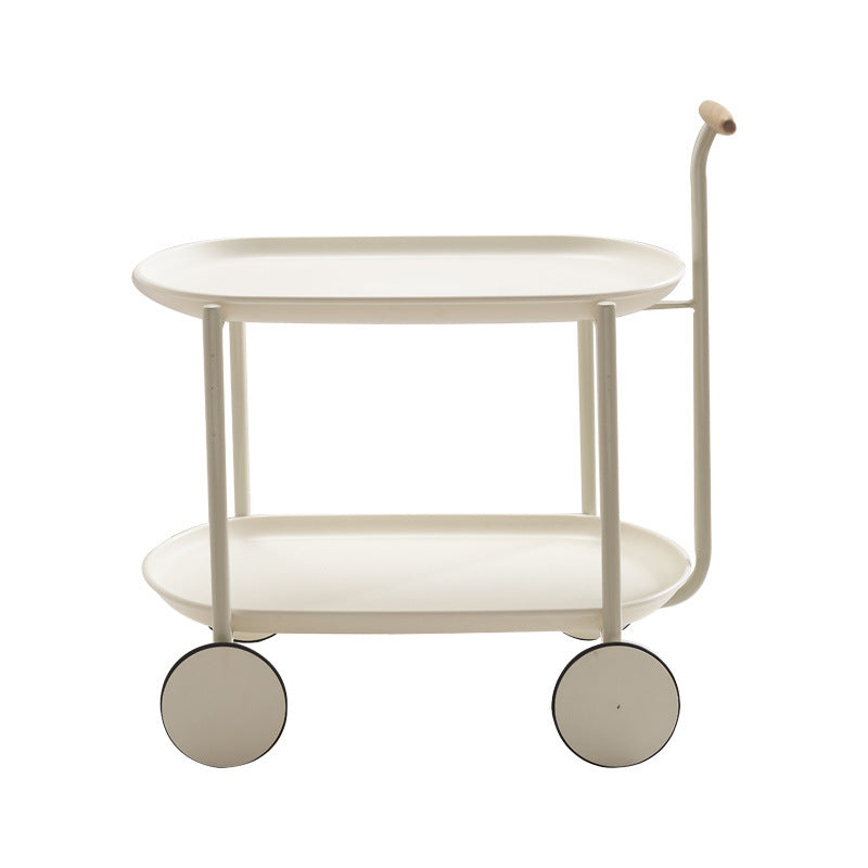 Movable Modern Trolley Coffee Table Cart Storage Side Table with Wheels