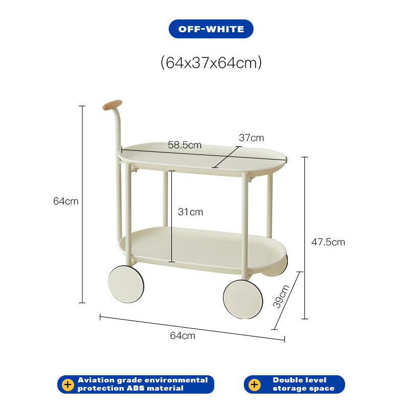 Movable Modern Trolley Coffee Table Cart Storage Side Table with Wheels