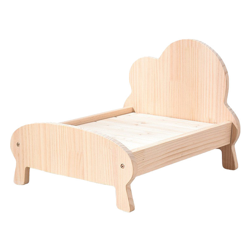 Cat Dog Wooden Bed Pet Sofa for Small Pet Wood Frame Beds With Bedding