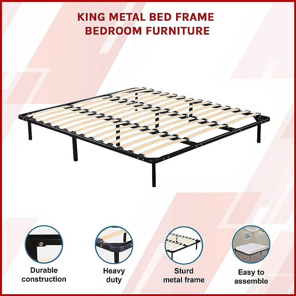 King Metal Bed Frame - Bedroom Furniture