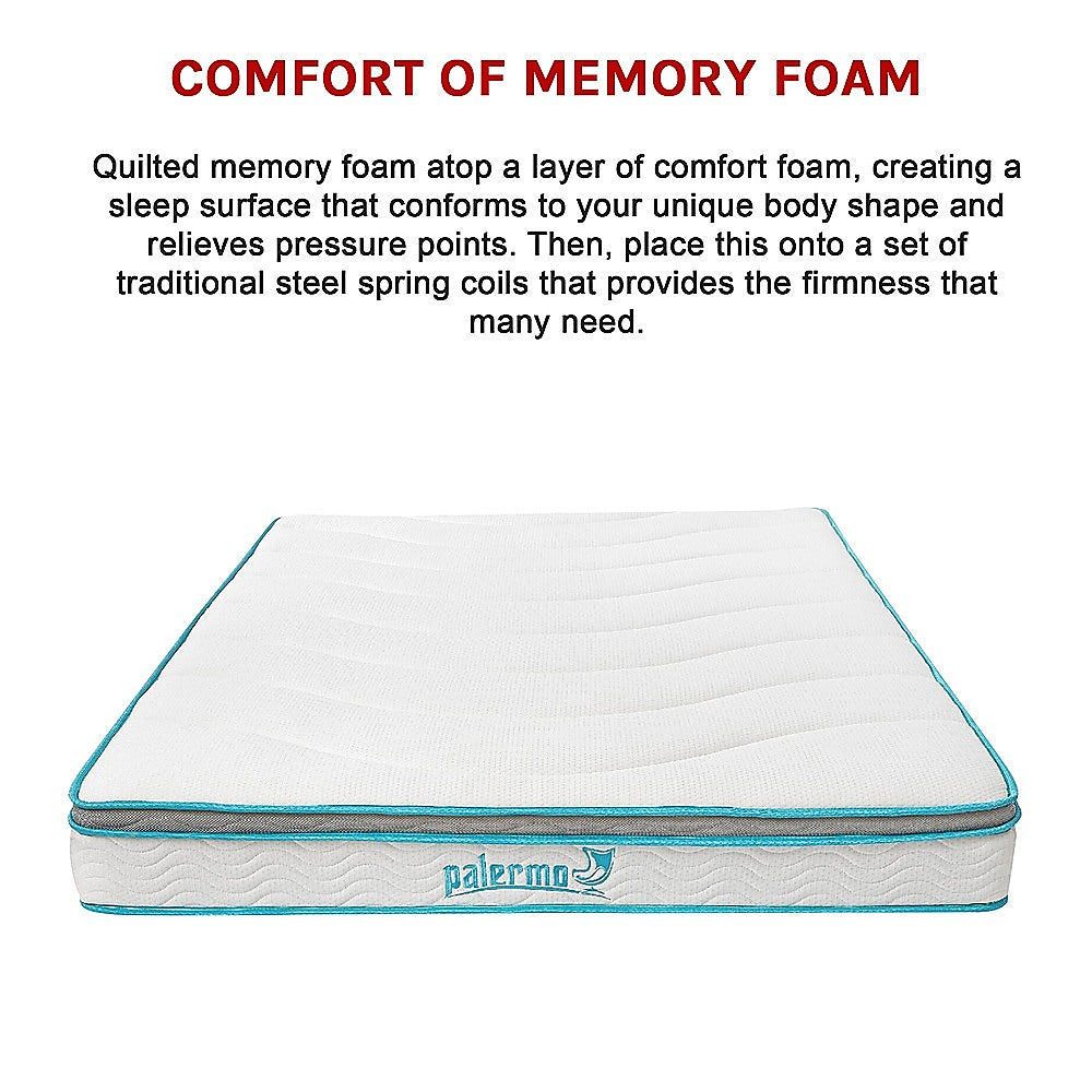 Palermo Queen 20cm Memory Foam and Innerspring Hybrid Mattress