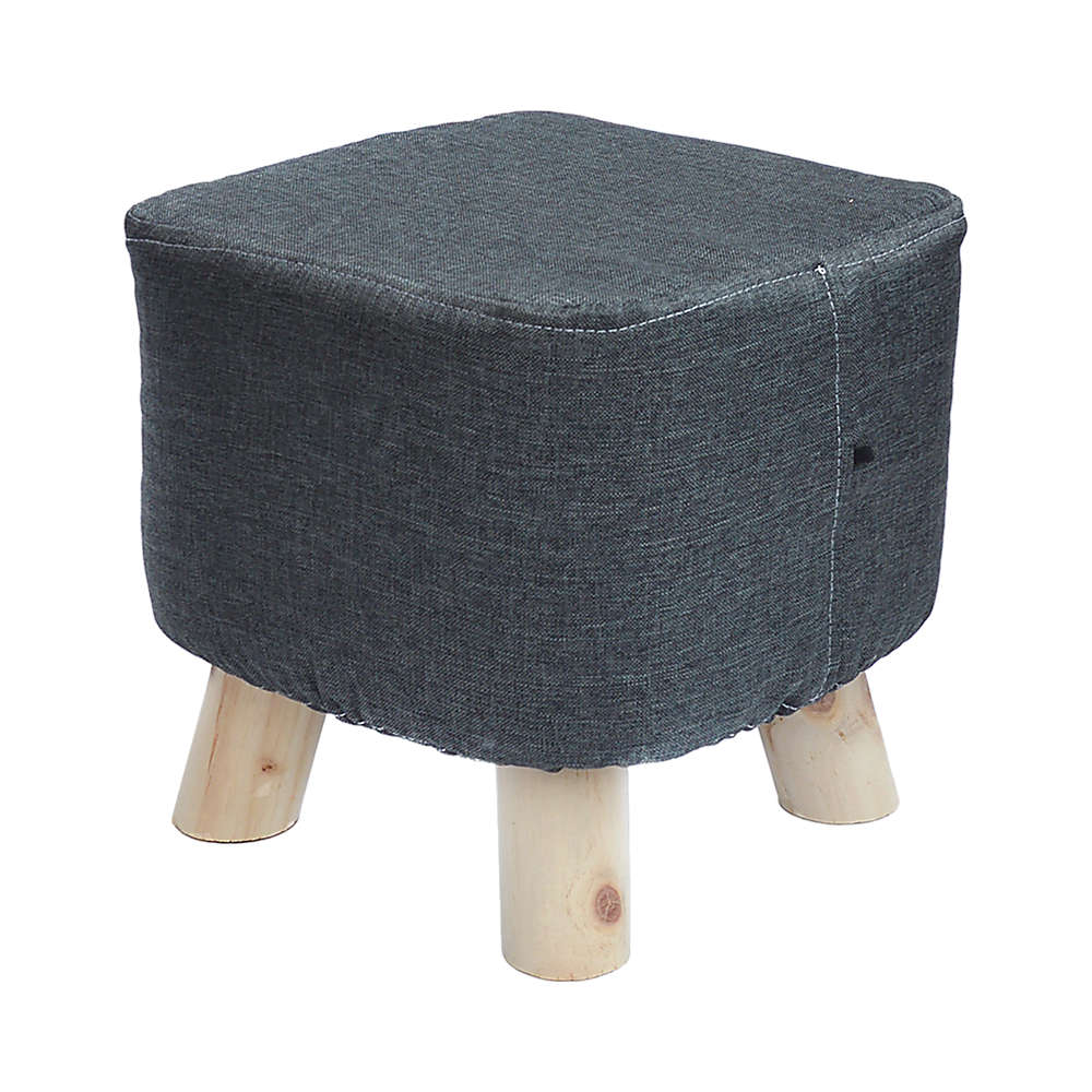 Fabric Ottoman Foot Stool Rest Pouffe Footstool Wood Storage Padded Seat