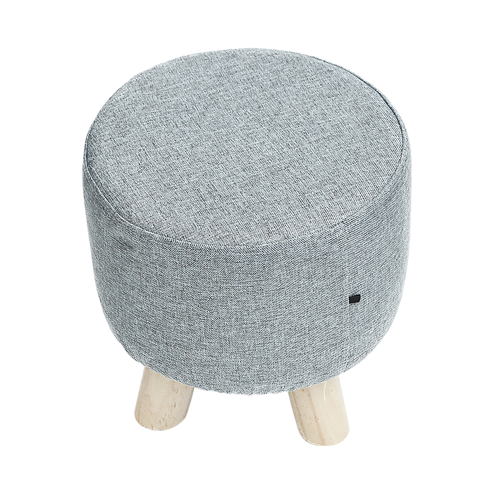 Fabric Ottoman Foot Stool Rest Pouffe Footstool Wood Storage Padded Seat