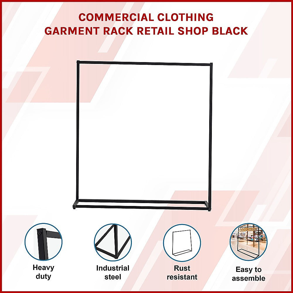 Commercial Clothing Garment Rack Retail Shop Black