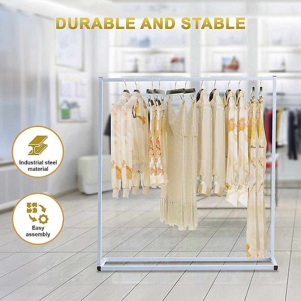 Commercial Clothing Garment Rack Retail Shop White