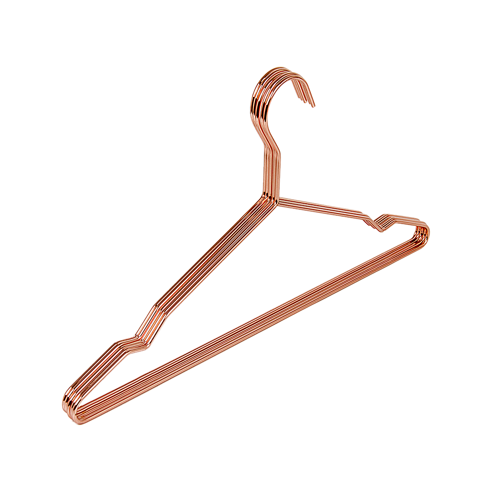 Adult 16.5" Rose Gold Shiny Metal Wire Coat Suit Top Clothes Hangers (30pc per set)