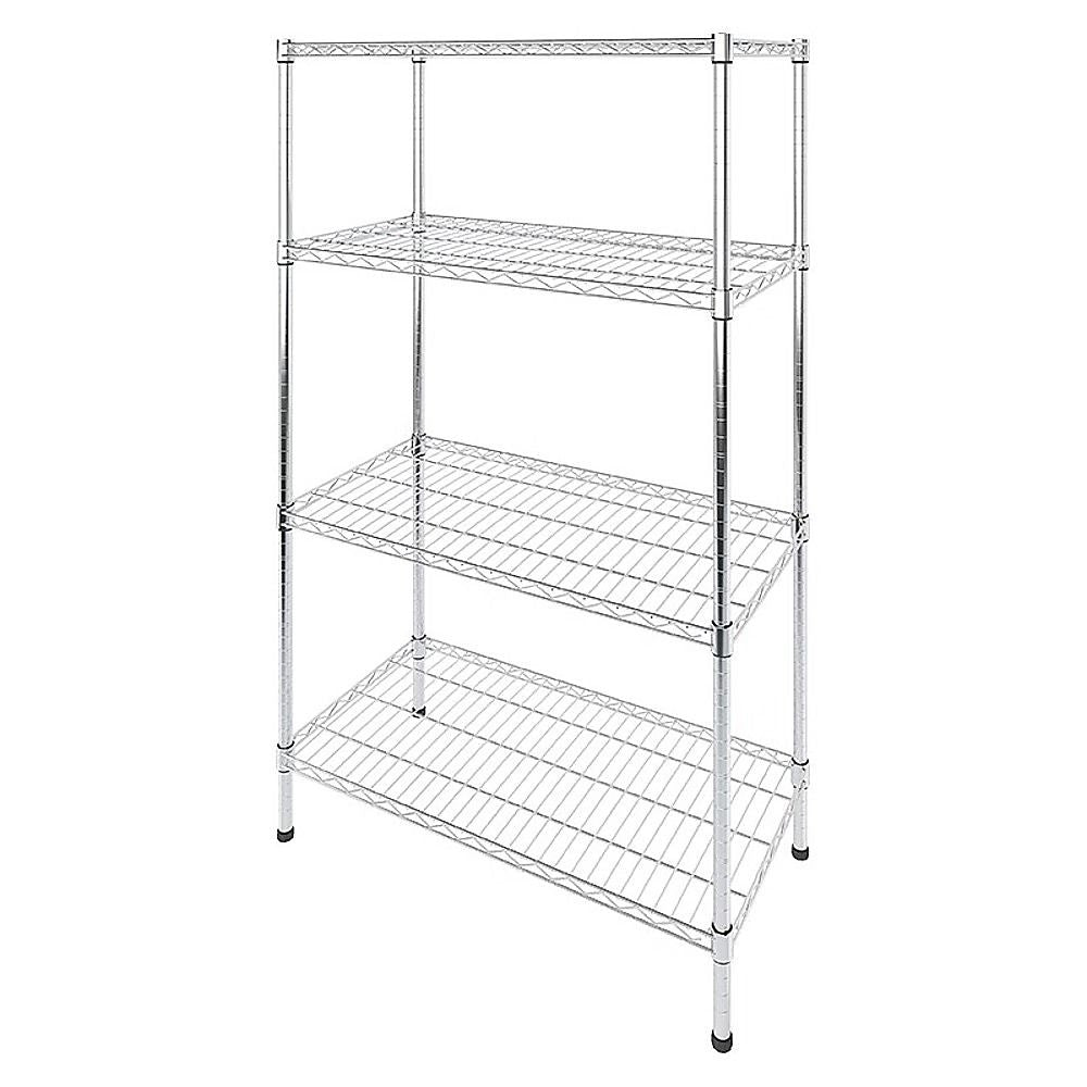 Wire Storage Rack – 120x45cm Chrome Shelving with Fixed Legs