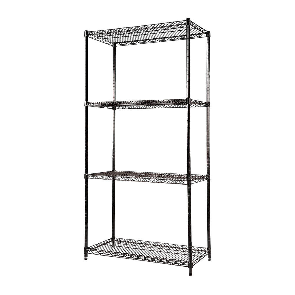 Wire Storage Rack – 120x45cm Black Shelving with Fixed Legs
