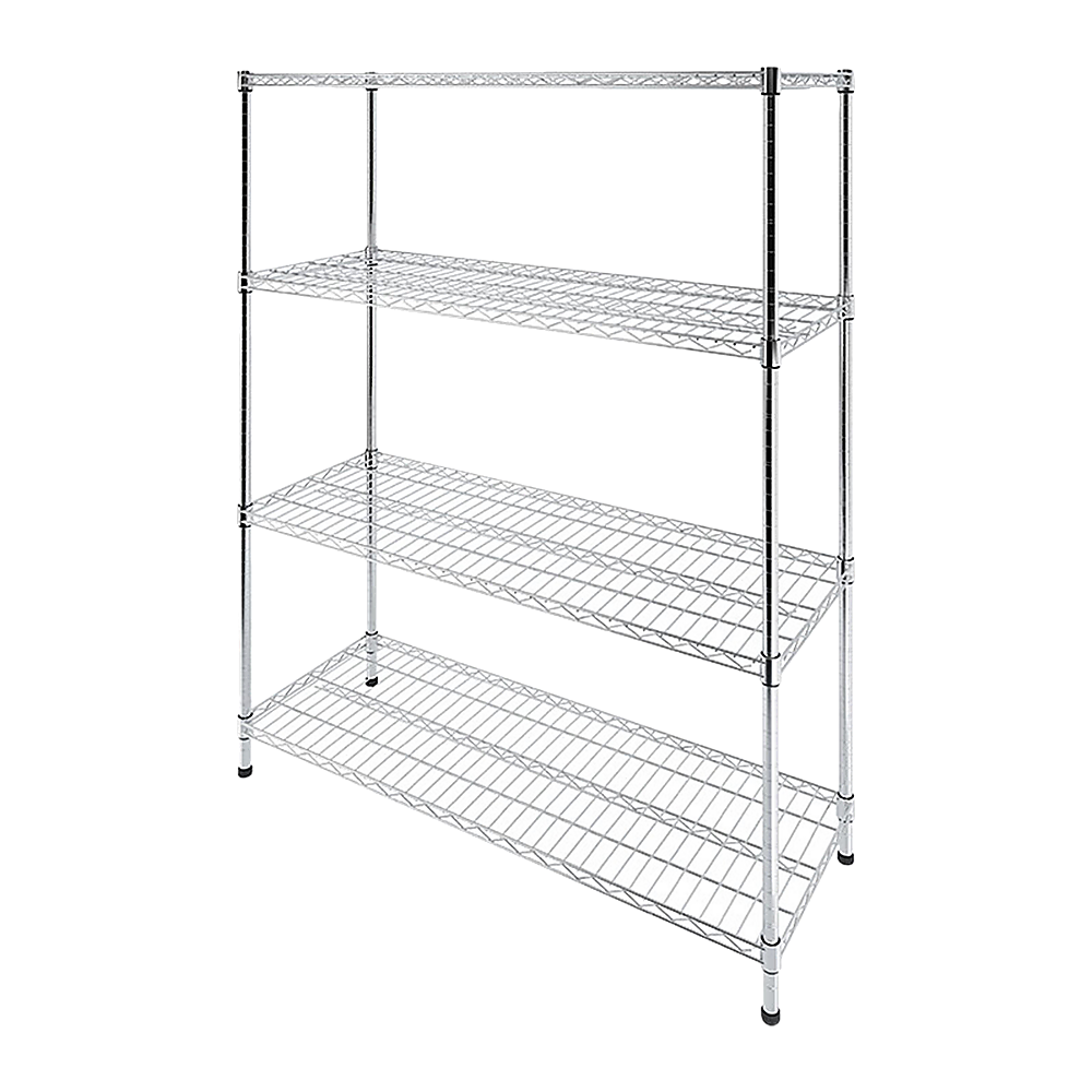 Wire Storage Rack – 150x60cm Chrome Shelving with Fixed Legs