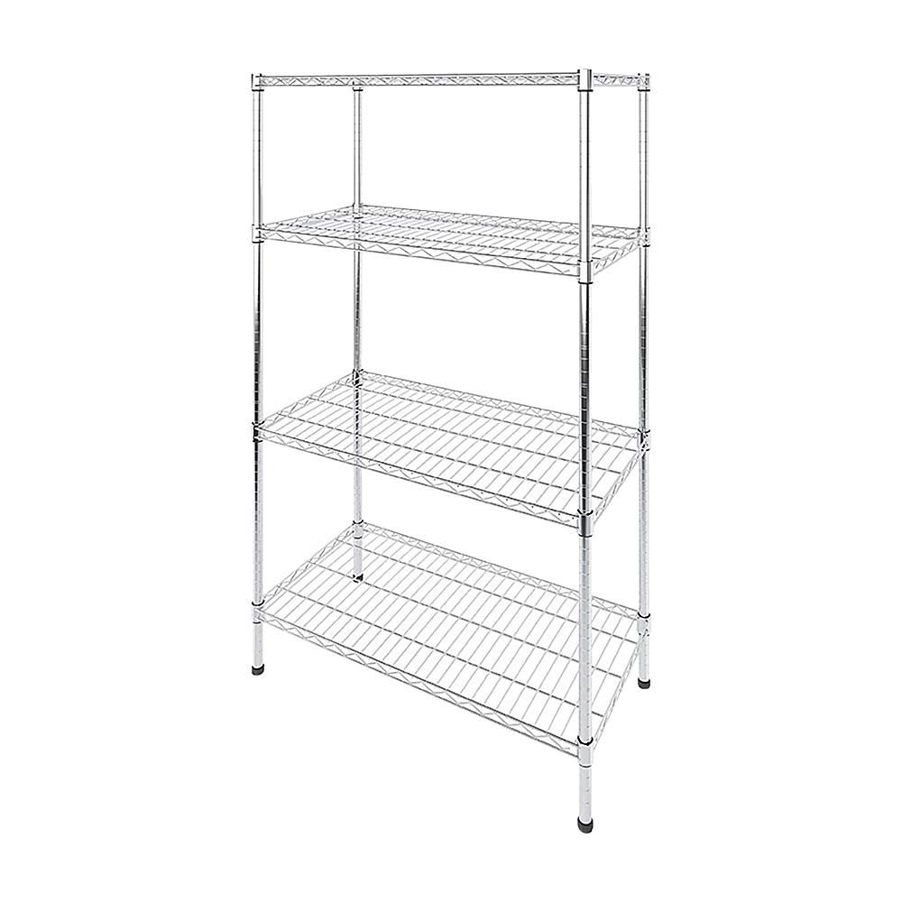 Wire Storage Rack – 90x35cm Chrome Shelving with Fixed Legs