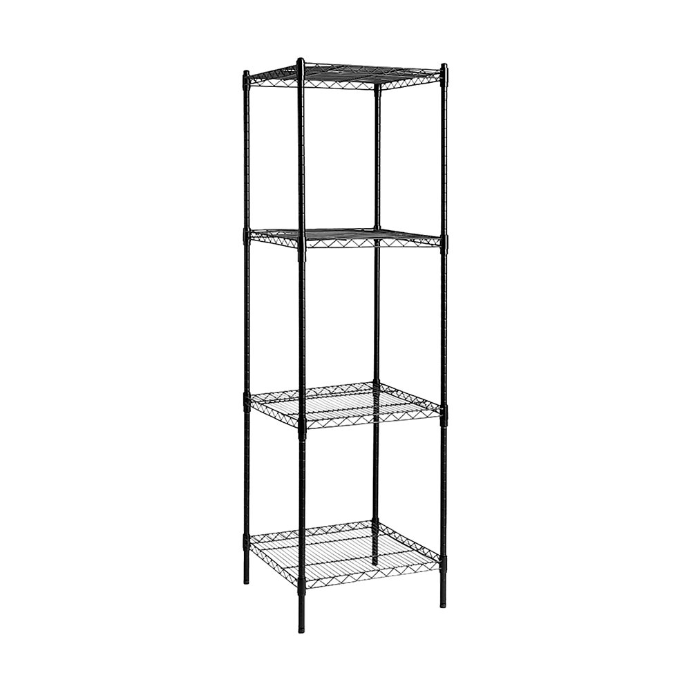 Wire Storage Rack – 60x60cm Black Shelving with Fixed Legs