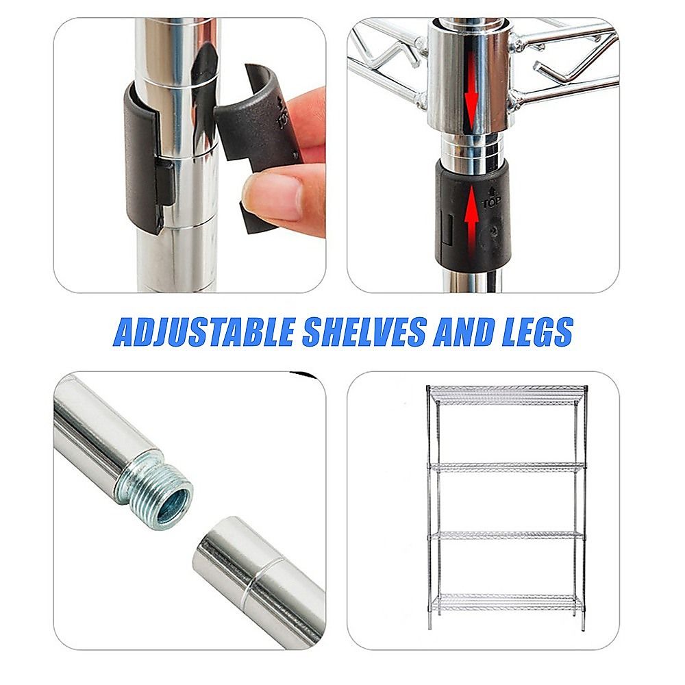 Wire Storage Rack – 45x45cm Chrome Shelving with Fixed Legs