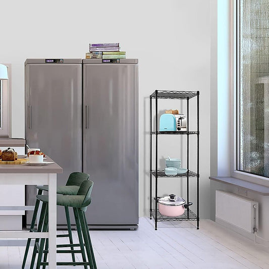 Wire Storage Rack – 45x45cm Black Shelving with Fixed Legs