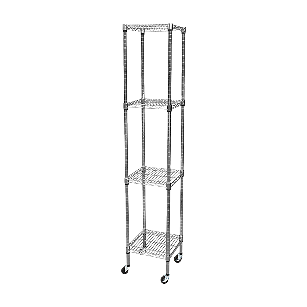 Wire Storage Rack – 45x45cm Chrome Shelving with Wheels