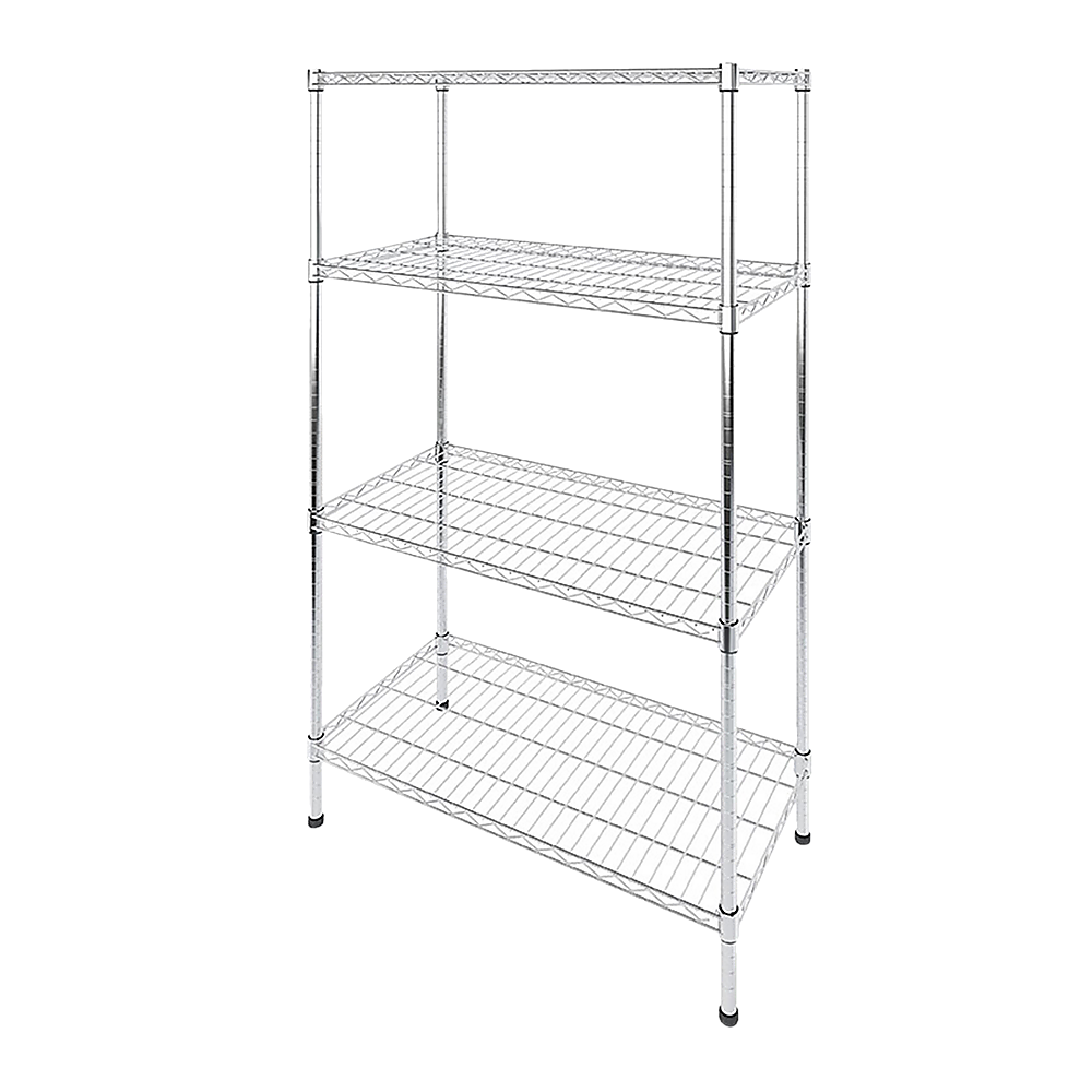 Wire Storage Rack – 120x60cm Chrome Shelving with Fixed Legs