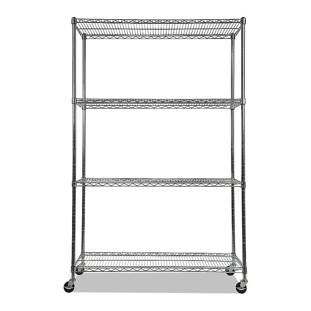 Wire Storage Rack – 120x60cm Chrome Shelving with Wheels