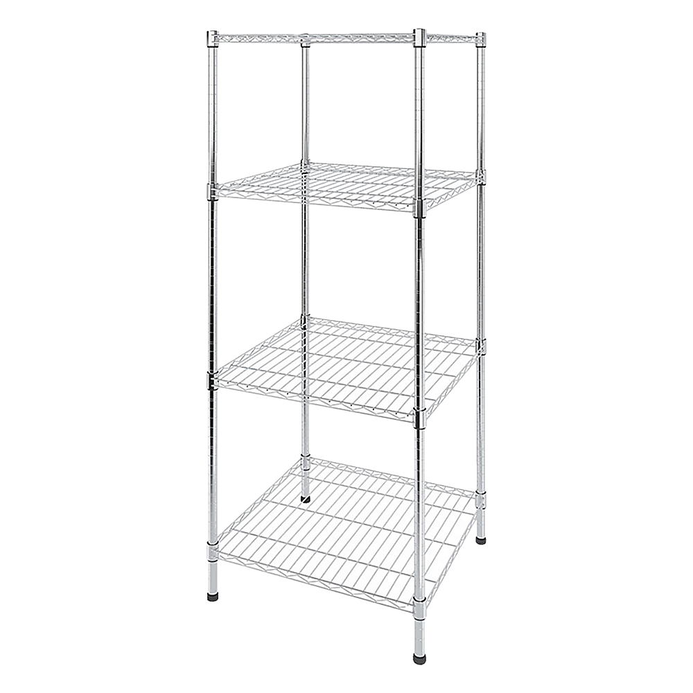 Wire Storage Rack – 35x35cm Chrome Shelving with Fixed Legs