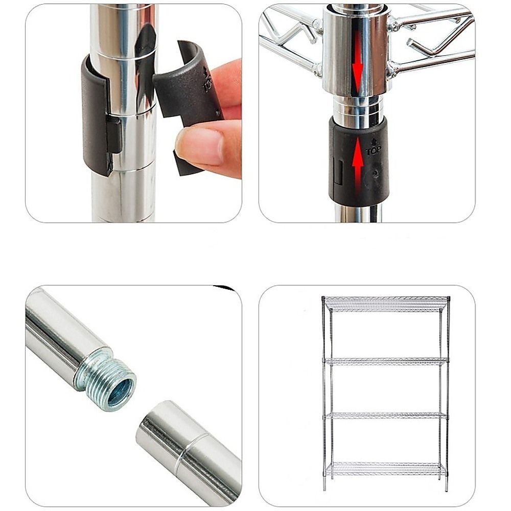 Wire Storage Rack – 35x35cm Chrome Shelving with Fixed Legs