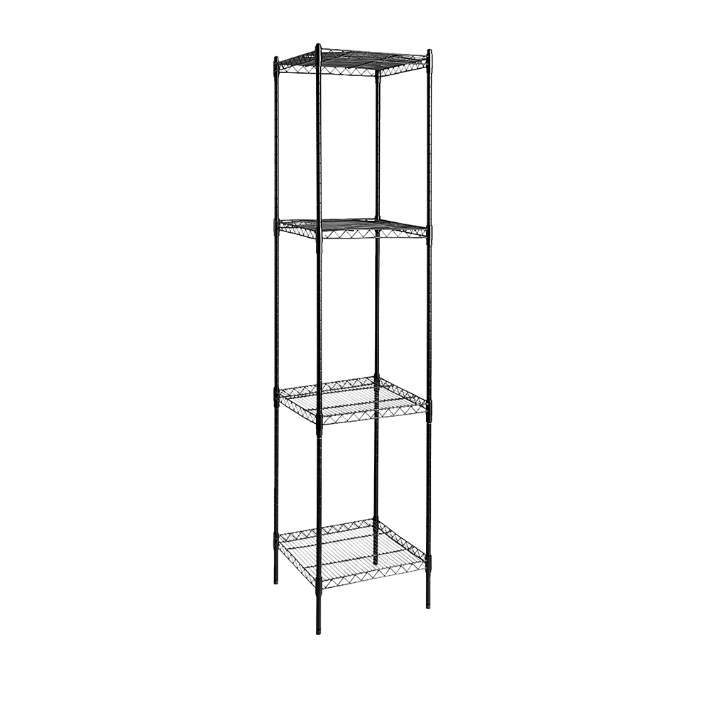 Wire Storage Rack – 35x35cm Black Shelving with Fixed Legs