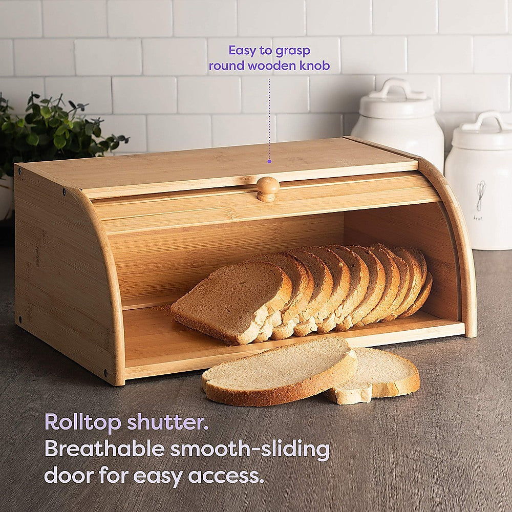 Bamboo Bread Box Kitchen Storage