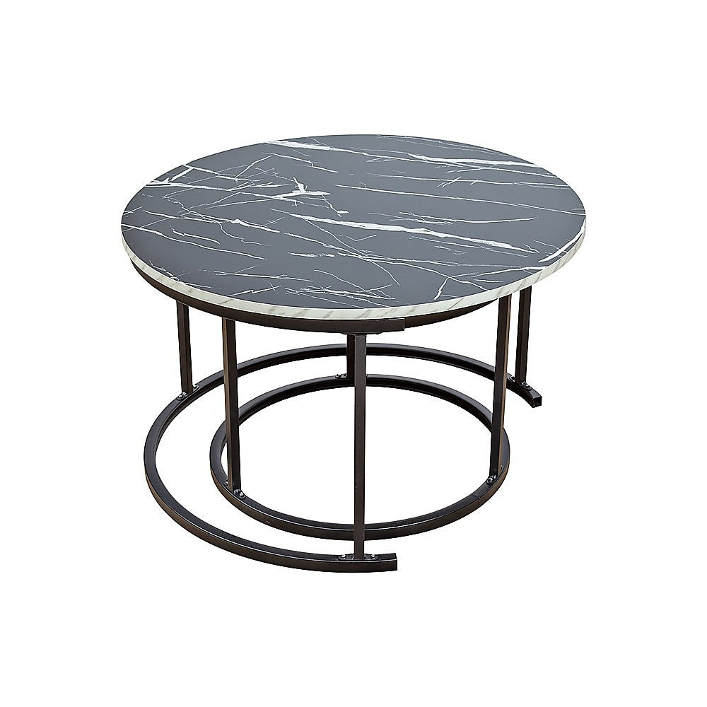 Coffee Table Round Marble Nesting Side Furniture