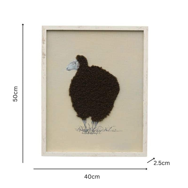 Cuddly Sheep Hand-Made Framed Canvas Wall Art 50cm