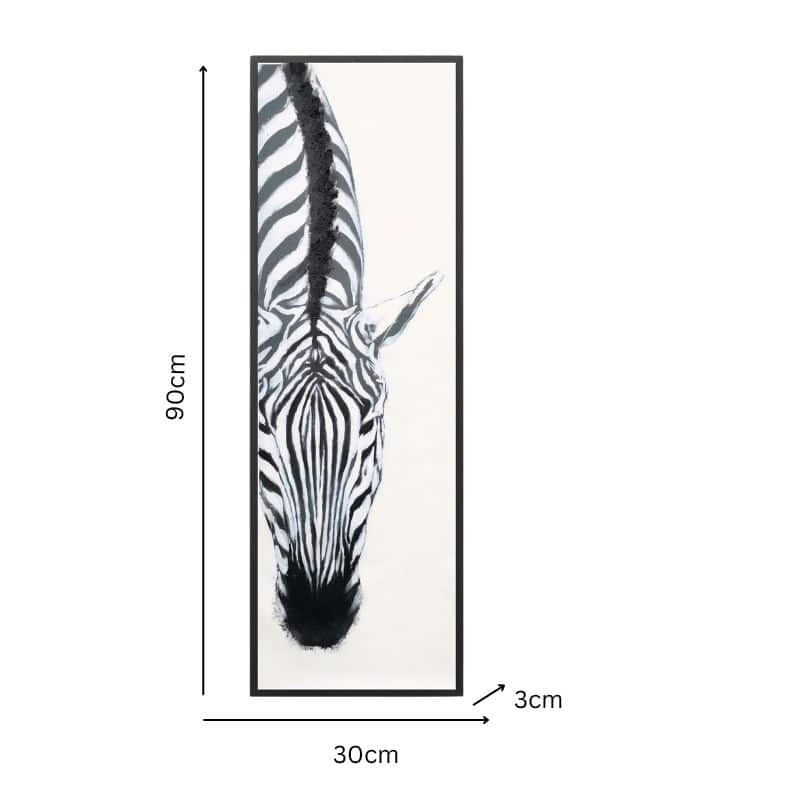 Classic Zebra w Artificial Fur Framed Canvas Wall Art 90cm