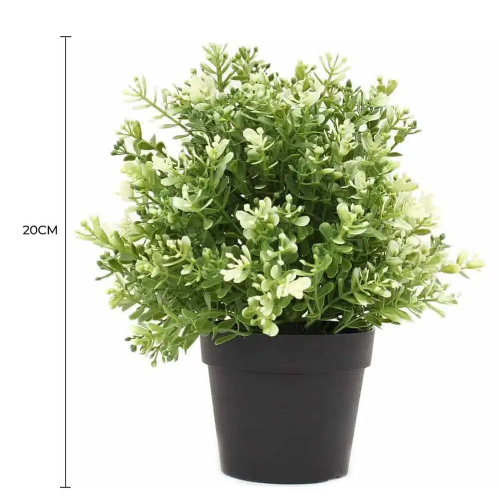 Small Potted Artificial White Jade Plant UV Resistant 20cm